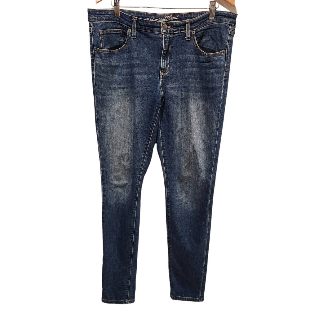 Universal Thread Womens Mid Rise Skinny Jeans Size 14 Long Medium Wash Modern